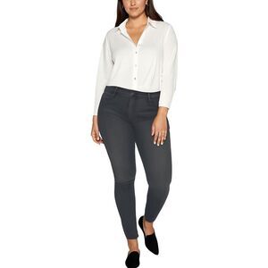 NYDJ Womens Ami Gray Stretch Denim Skinny Jeans Plus NWT